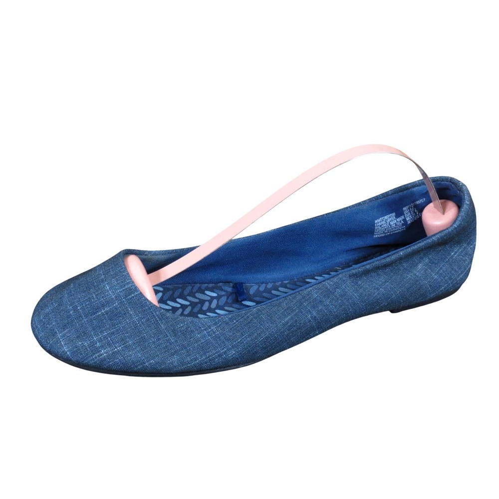 Time and Tru WMTT28DP030 Womens Ballet Flat Size 6.5 Everyday Blue Fabric